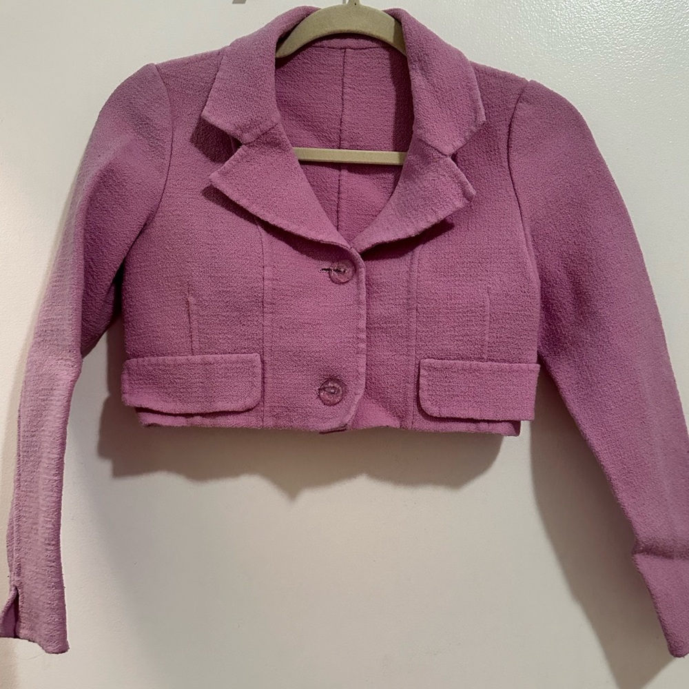 Vintage Women’s Lavender Tweed Cropped Blazer